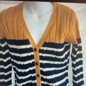 Tommy Hilfiger Gold/Navy/White Striped Cardigan